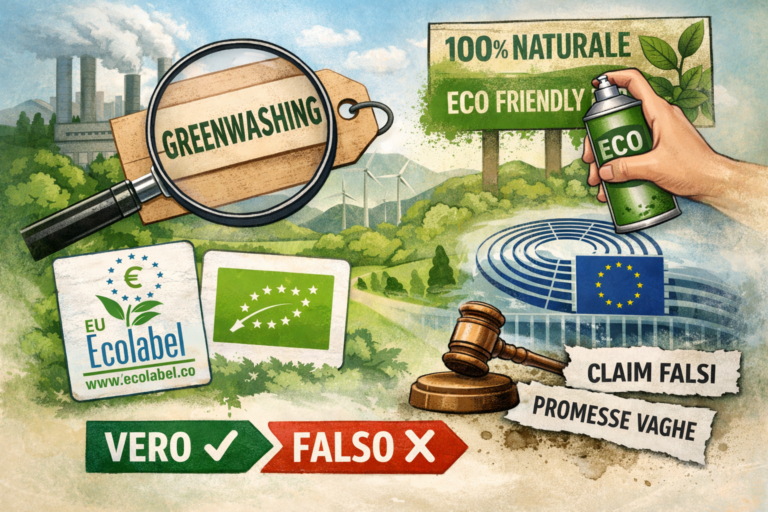 Greenwashing e sostenibilità: facciata o realtà? Immagine AI-generated